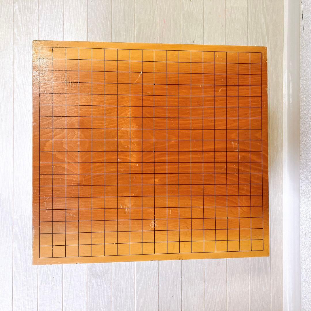 高級 囲碁版 セット へそあり 板目木表 昭和52年 レトロ 蛤石 那智黒石