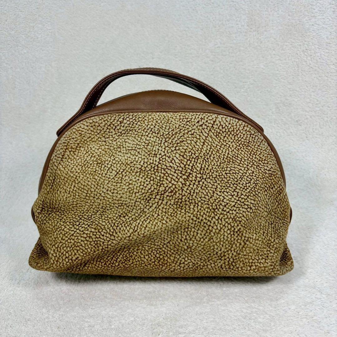 【美品✨】ボルボネーゼ ハンドバッグ うずら柄 スエード イタリア製　レザー