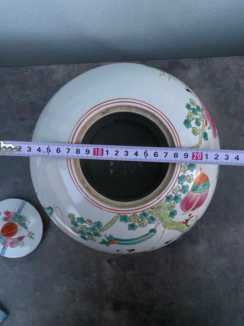 中国　清時代　童子絵　壺　古美術　骨董品