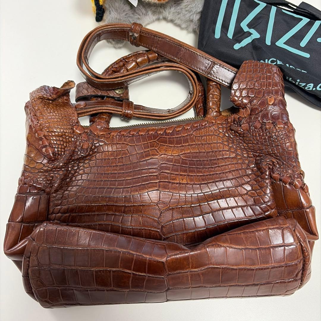 IBIZA　ブラウン　ワニ革　ハンド、ショルダー2wayバッグ　美品！