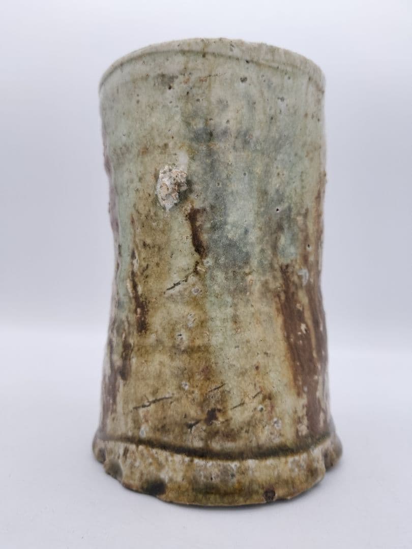 b46 花入 仿伊賀 旅枕 高橋楽斉 木箱 茶道具 古物 掛置両用