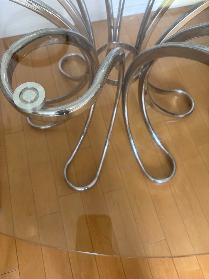 ダイニングテーブル/ガラステーブル/丸テーブル/おしゃれテーブル