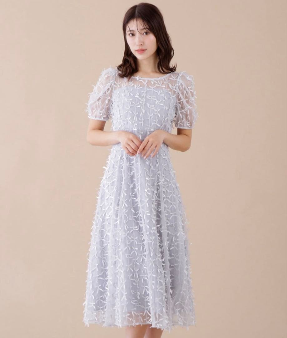 値下げ中リボンチュールフレアーワンピース JILL by JILL STUART