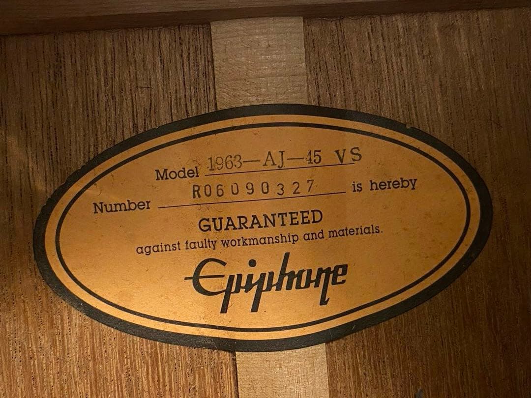 美品 エピフォンEpiphone1963 AJ-45 VSアコギ ハードケース付 - メルカリ