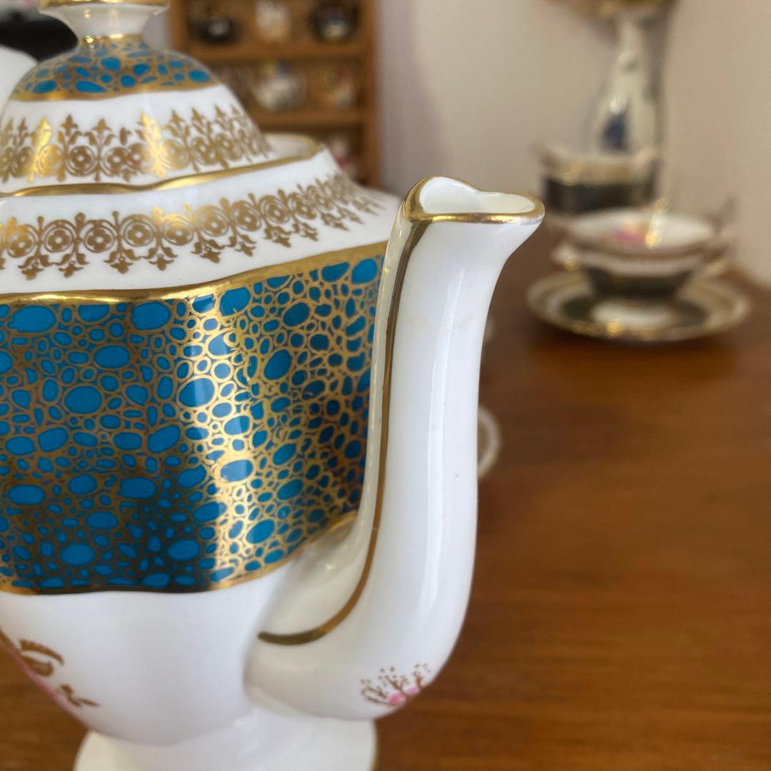 ハマースレイ ピンクローズ ピーコック 金彩 4人用 コーヒーセット