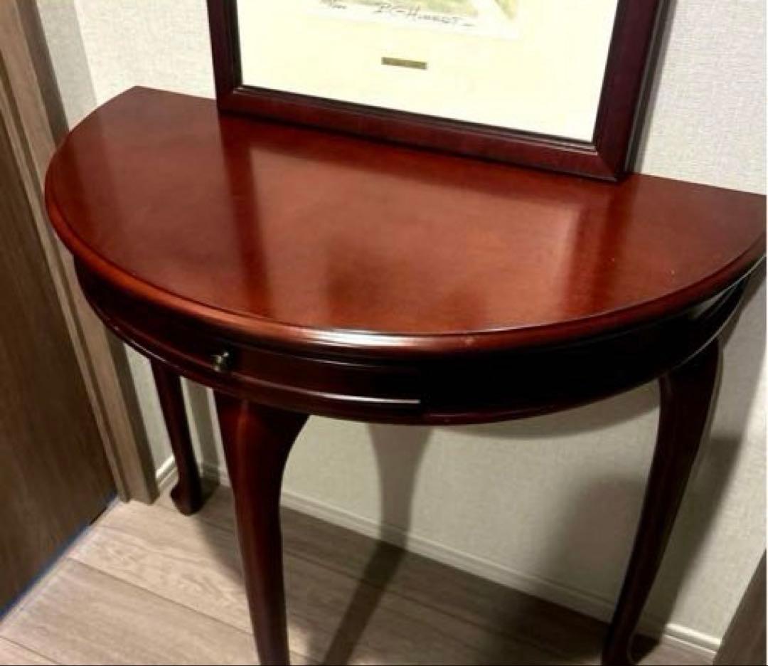 限定価格☆高級家具☆木製ダークブラウン コンソールテーブル引き出し付