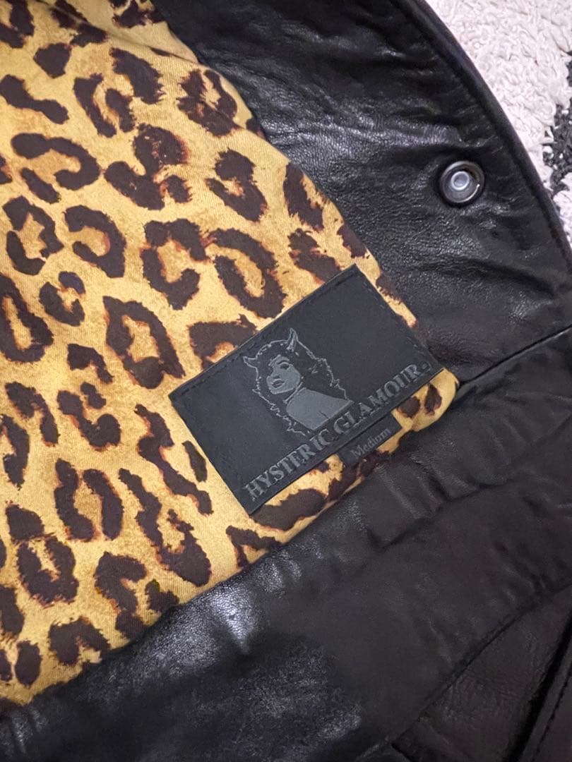 極美品 ルイスレザー レオパードライナー