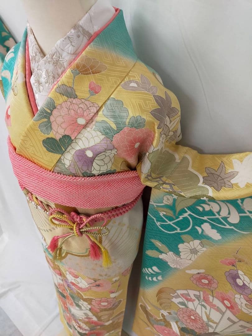 【WA-Modern】★★正絹　京友禅振袖　7点フルセット★★ WA-Modern】正絹 京友禅振袖 7点フルセット