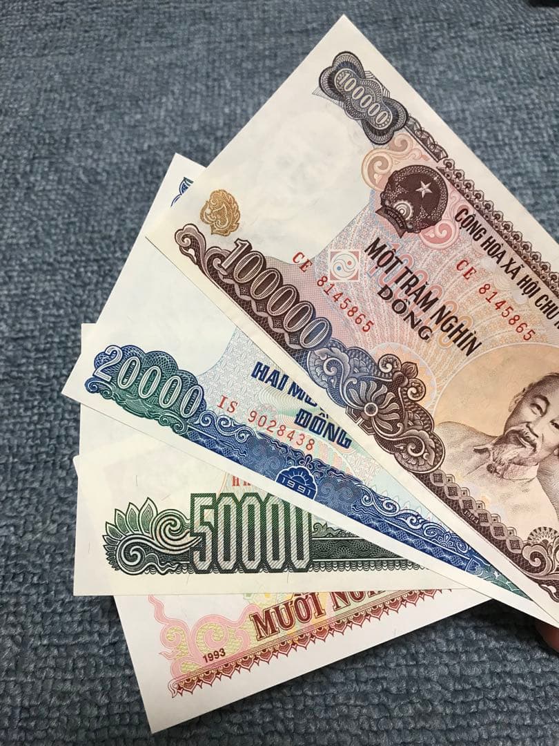 ベトナムドン　ベトナム紙幣　旧紙幣　ベトナムお金　セット　レア紙幣 ベトナム旧紙幣 50000ドン 紙幣 5枚セット