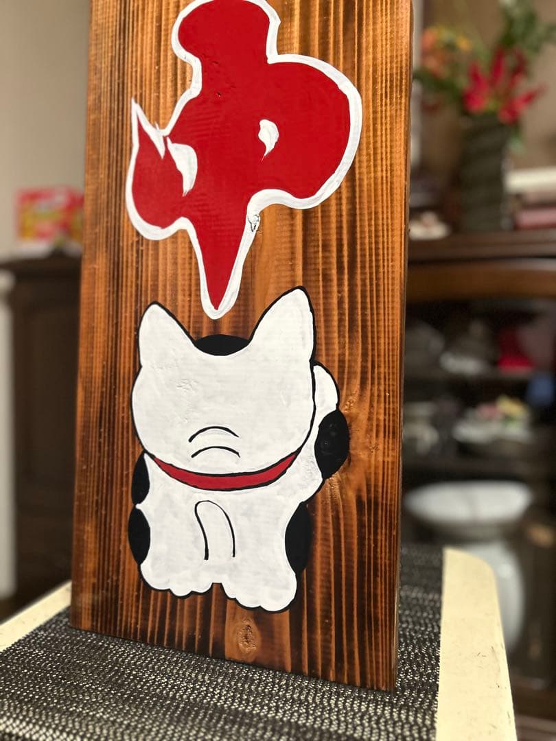 木製看板 招き猫 送料無料 和風筆文字天然木蕎麦拉麺居酒屋贈答品開店