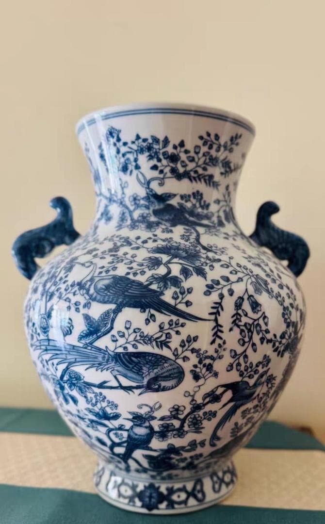 青と白の花柄 蓋付き壺 オランダ デルフト焼き アンティーク雑貨 楽天