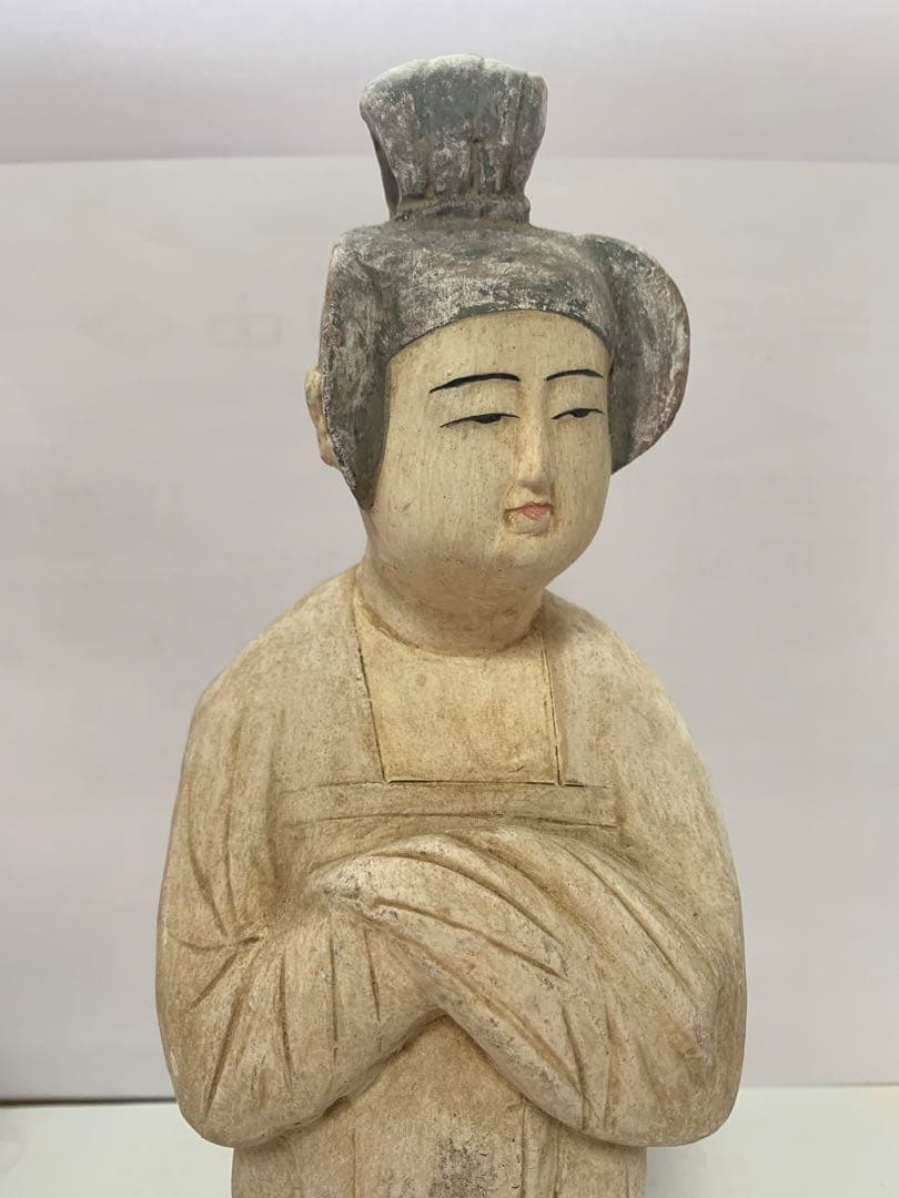 中国美術　唐偏髪拱手女佣　送料込み