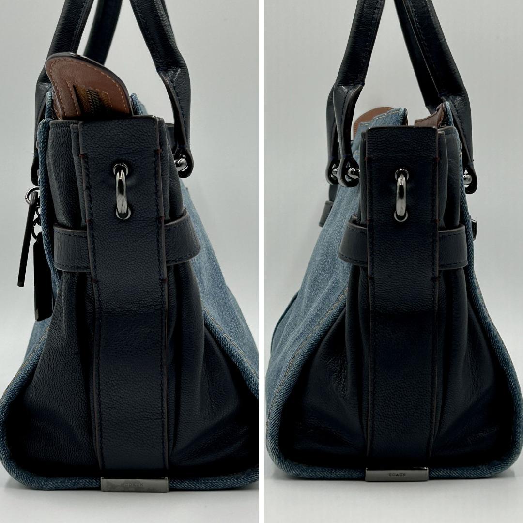 美品✨coach コーチ スワッガー27 ハンドバッグ デニム レザー 2way