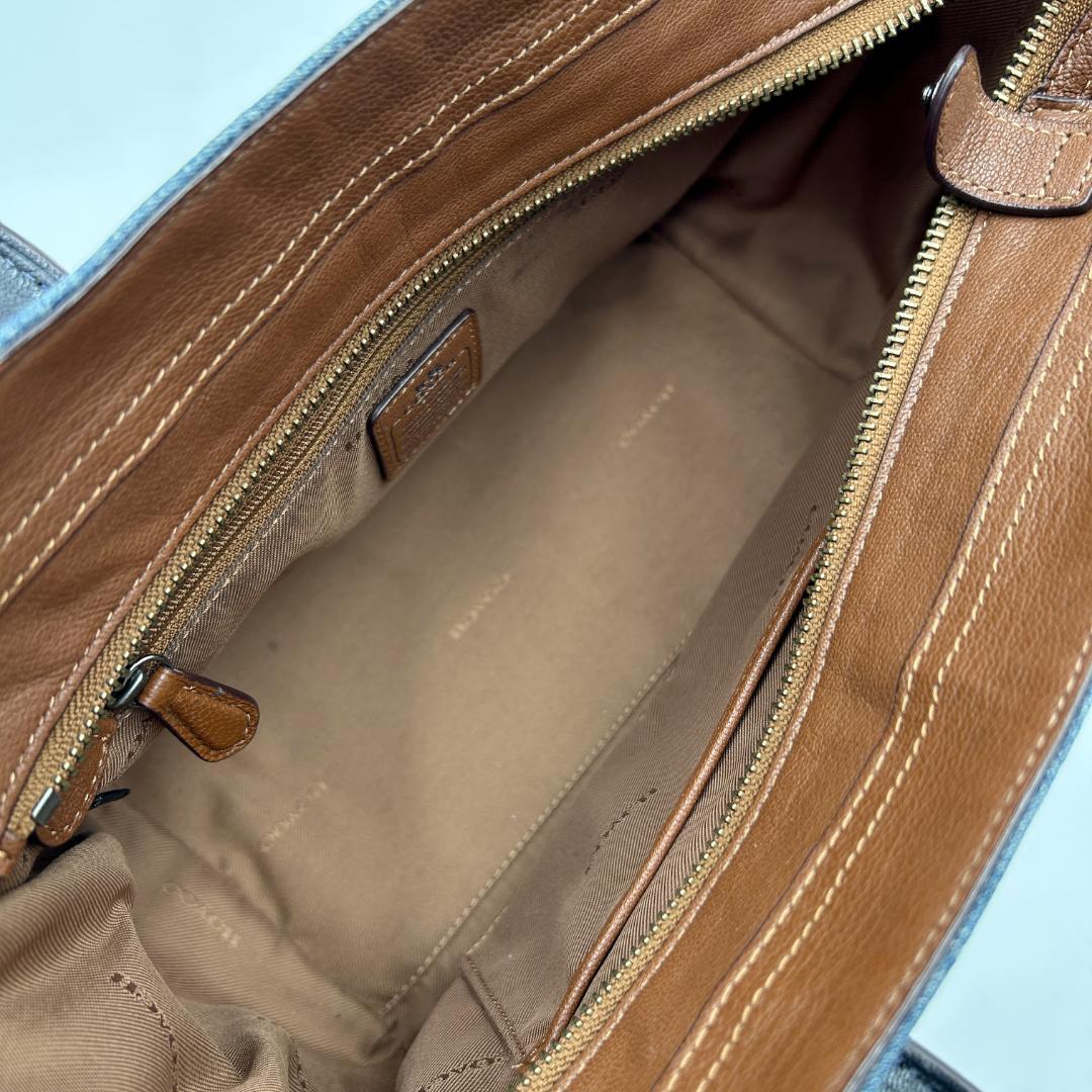 美品✨coach コーチ スワッガー27 ハンドバッグ デニム レザー 2way