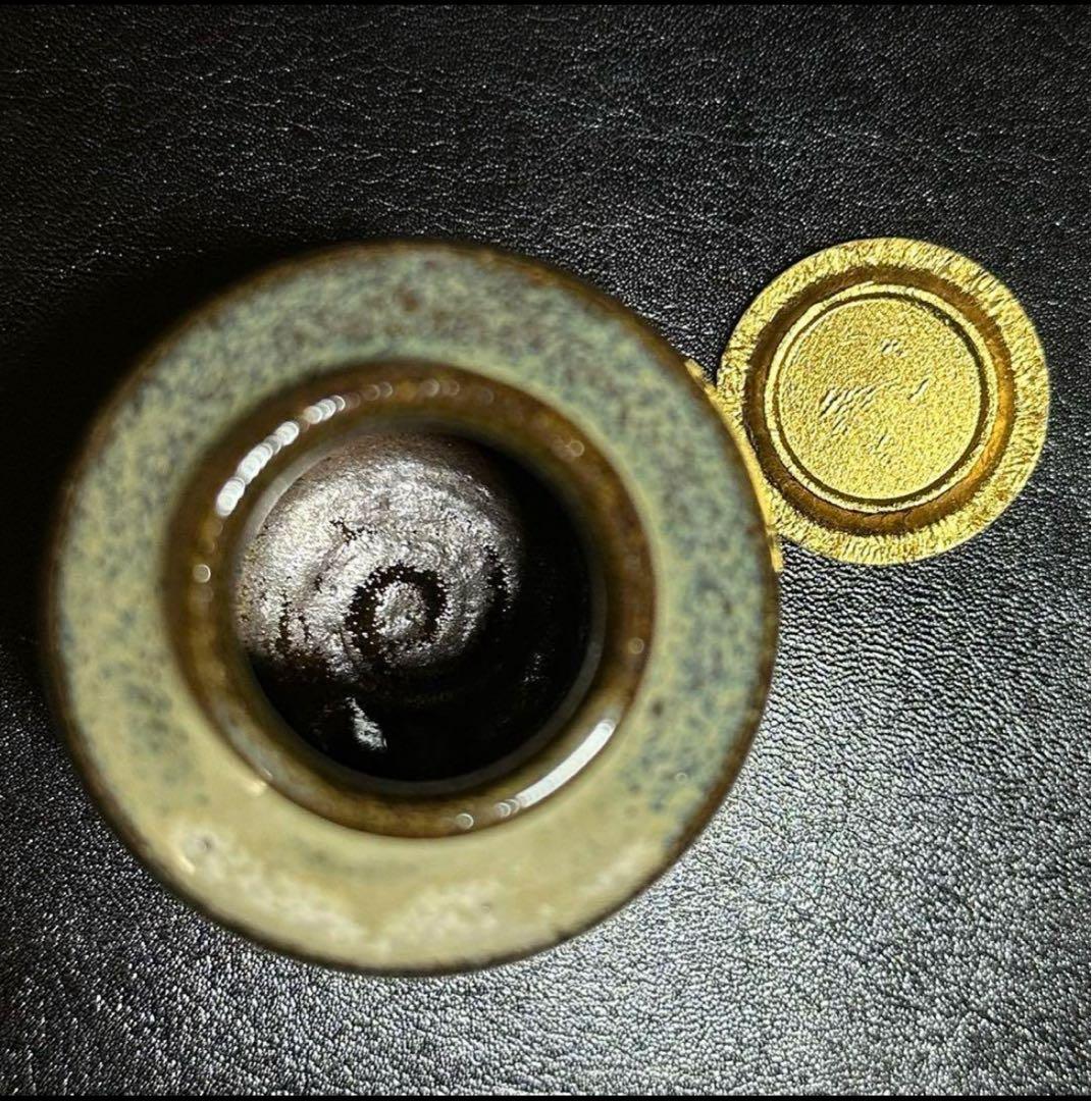 小代焼 肩衝 茶入 替仕服付 花文浮織 万代屋 近