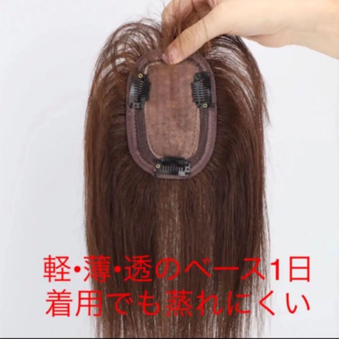 人毛100% 総手植 医療用 部分ウィッグ ヘアピース ブラウン ショート前髪