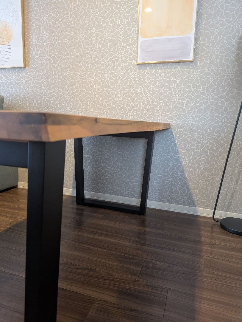 オーク無垢材　一枚板風　ダイニングテーブル　幅160cm