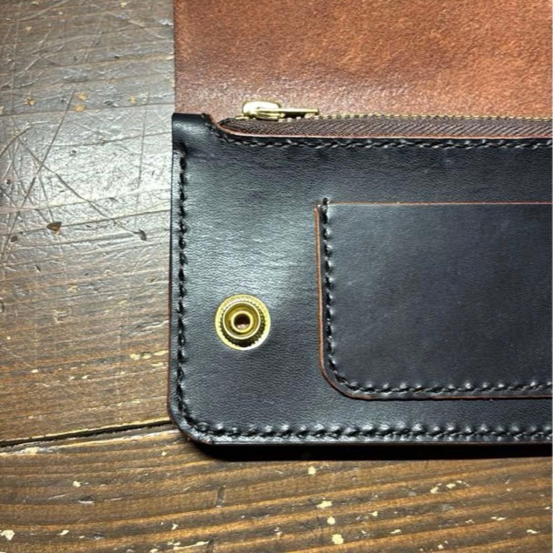 北米ステア ハンドメイド茶芯トラッカーウォレット