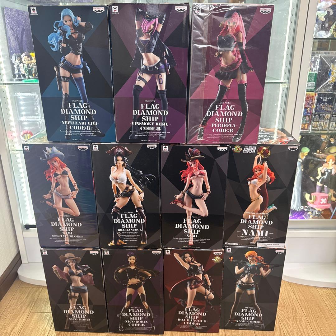 未開封　ワンピース　フィギュア　フラッグダイアモンドシップ　１１点セット ワンピースONE PIECE フラッグダイアモンドシップ(未開封品) 完成品