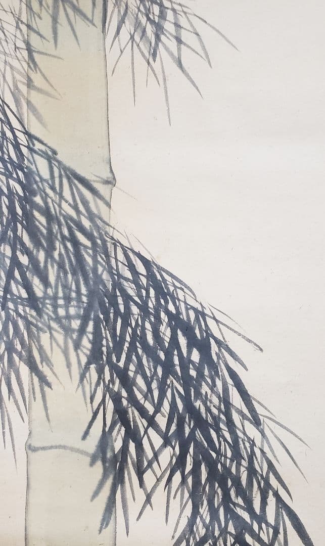 【孟宗竹に蛍図】渡辺公観 2544 ホタル　掛け軸　肉筆