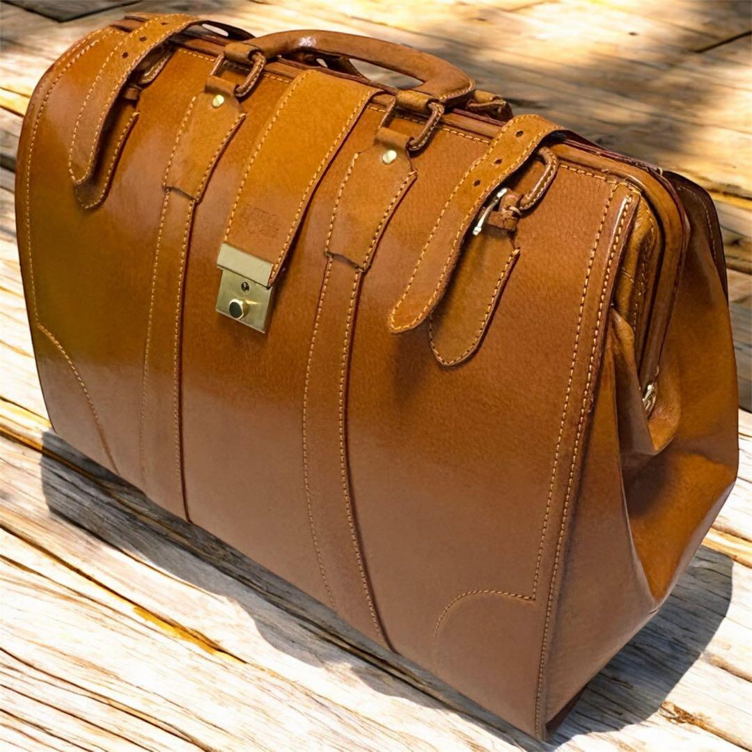 美品 ブルーノコンテイ ボストンバッグ 本革 ドクターバッグ 昭和