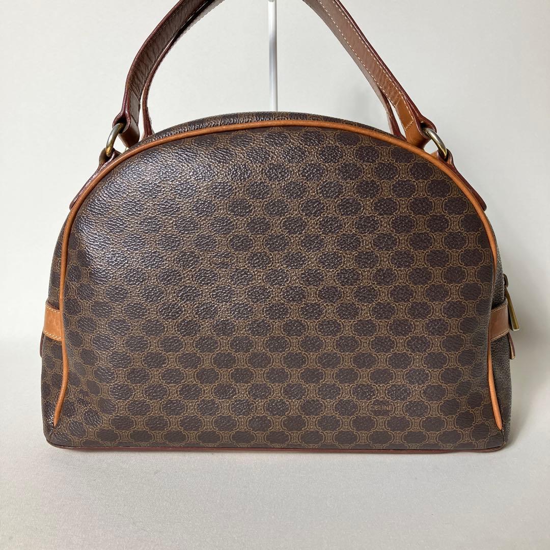 2511-41｜セリーヌ ハンドバッグ ブラウン マカダム柄 トリオンフ