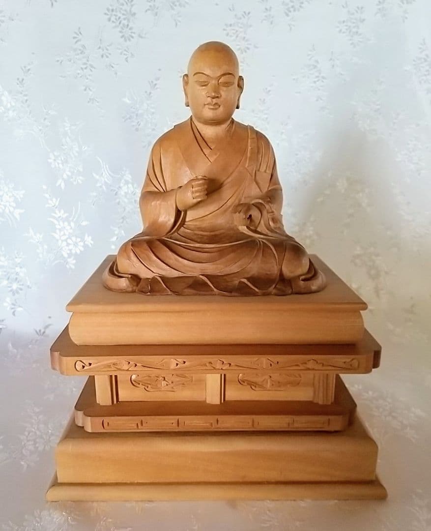僧形坐像 善導大師坐像 #075 ◆白檀 木彫 仏像 僧形坐像 善導大師坐像 #075 ◇白檀 木彫 仏像 木造善導大師立像
