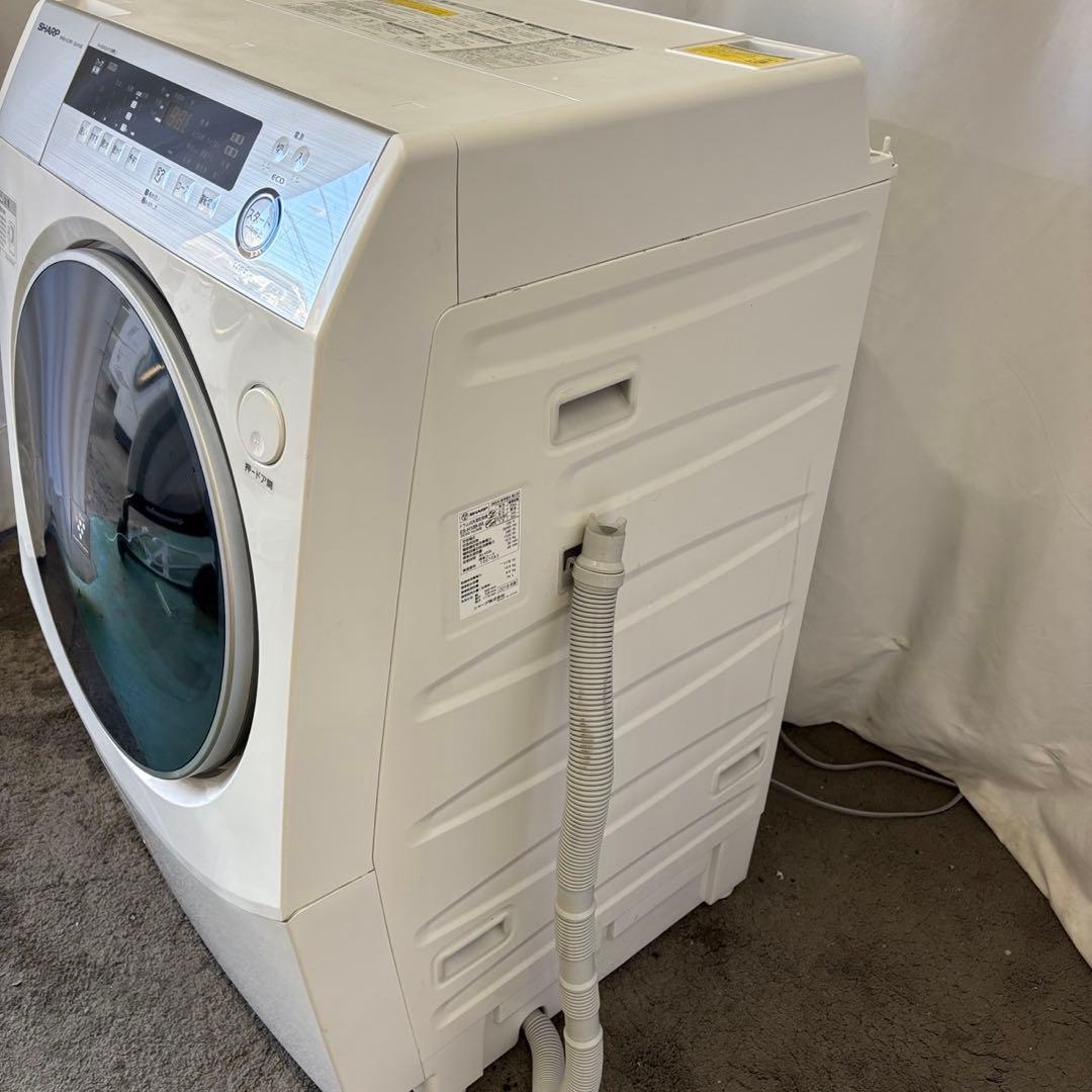 年末セール‼️30⭕️ドラム式洗濯機 シャープ 乾燥 10キロ 左開 設置