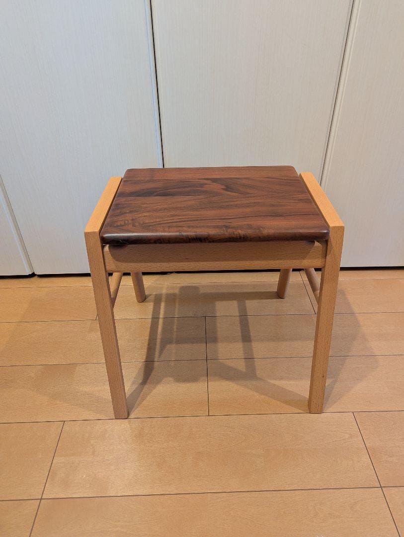 廃盤☆天然木製スツール ブラウン シンプルデザイン　サイドテーブル
