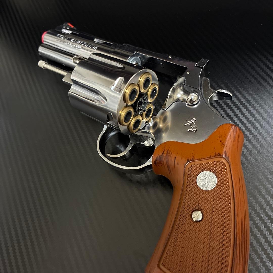 ガスガン シルバー BB弾付き　アナコンダ4インチ　シルバーABSリボルバー