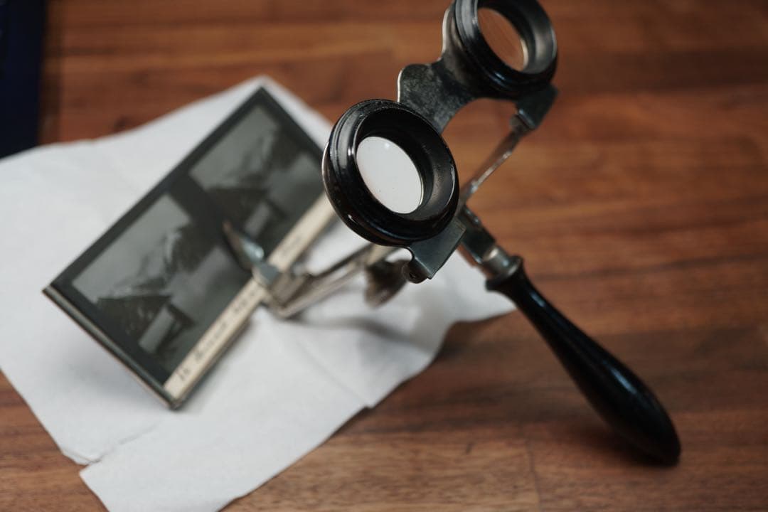 アンティークステレオビューワー フランス ステレオ写真 ガラス乾板