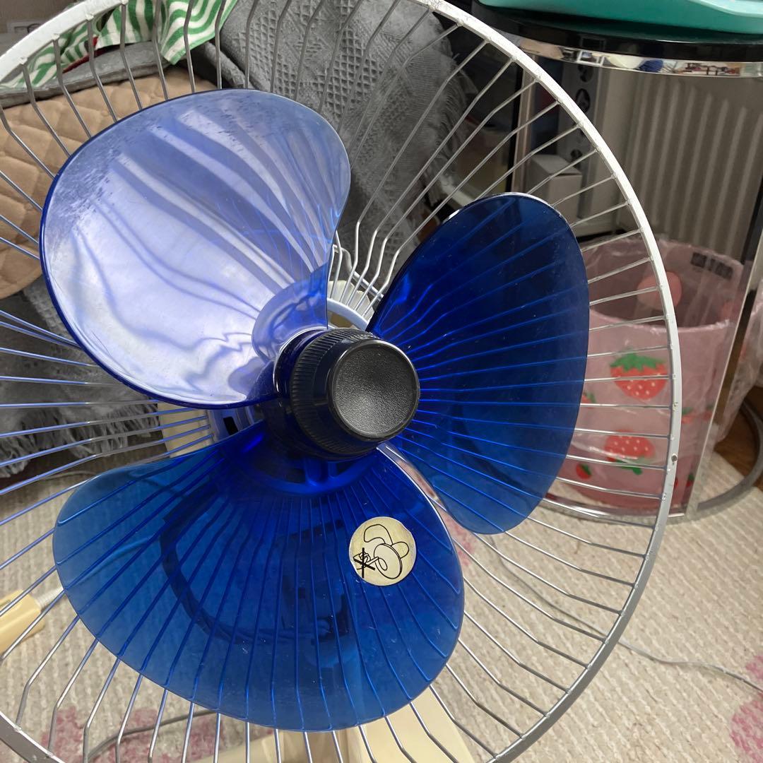 昭和、レトロ、ヴィンテージ、三菱扇風機、首振りタイプ、微風、涼風、強風