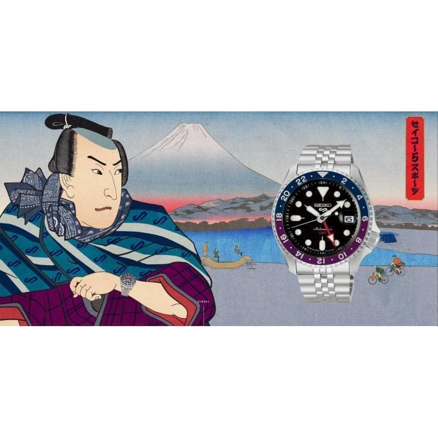 セイコー5 スポーツ 自動巻 メカニカル 腕時計 SKX GMT SBSC021