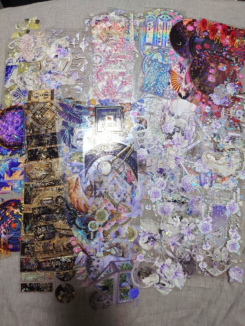 【装飾】海外　マステ　装飾系　6〜7cm分厚さ　貝殻光マスキングテープ切り売り