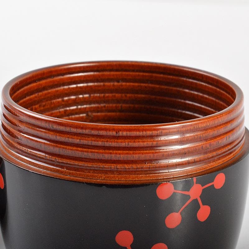 茶道具　山中塗　中村湖彩作　三千家好写　利休梅　大棗　共布共箱　V　6428