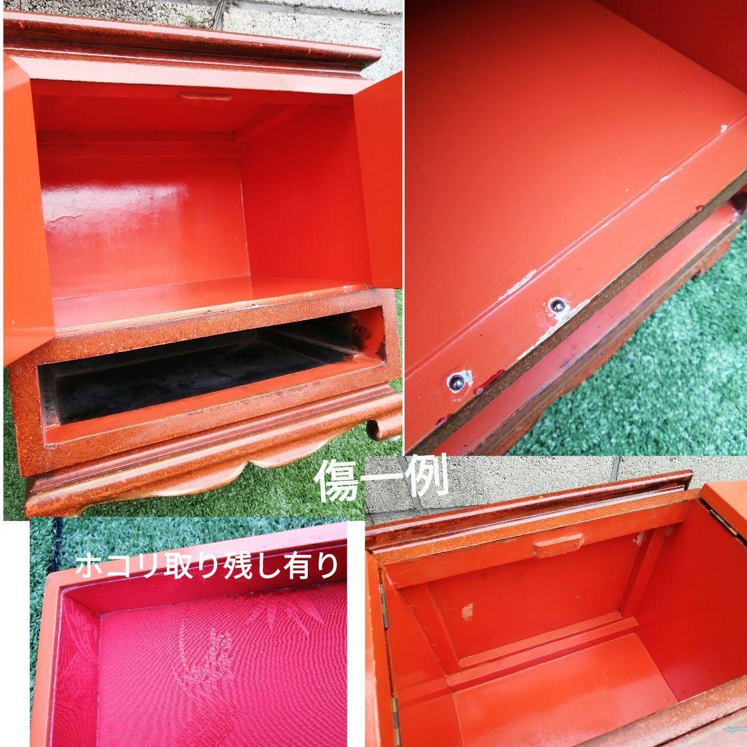 ヴィンテージ 花柄 小型木製箪笥 シノワズリ 漆塗り アジアン 李朝