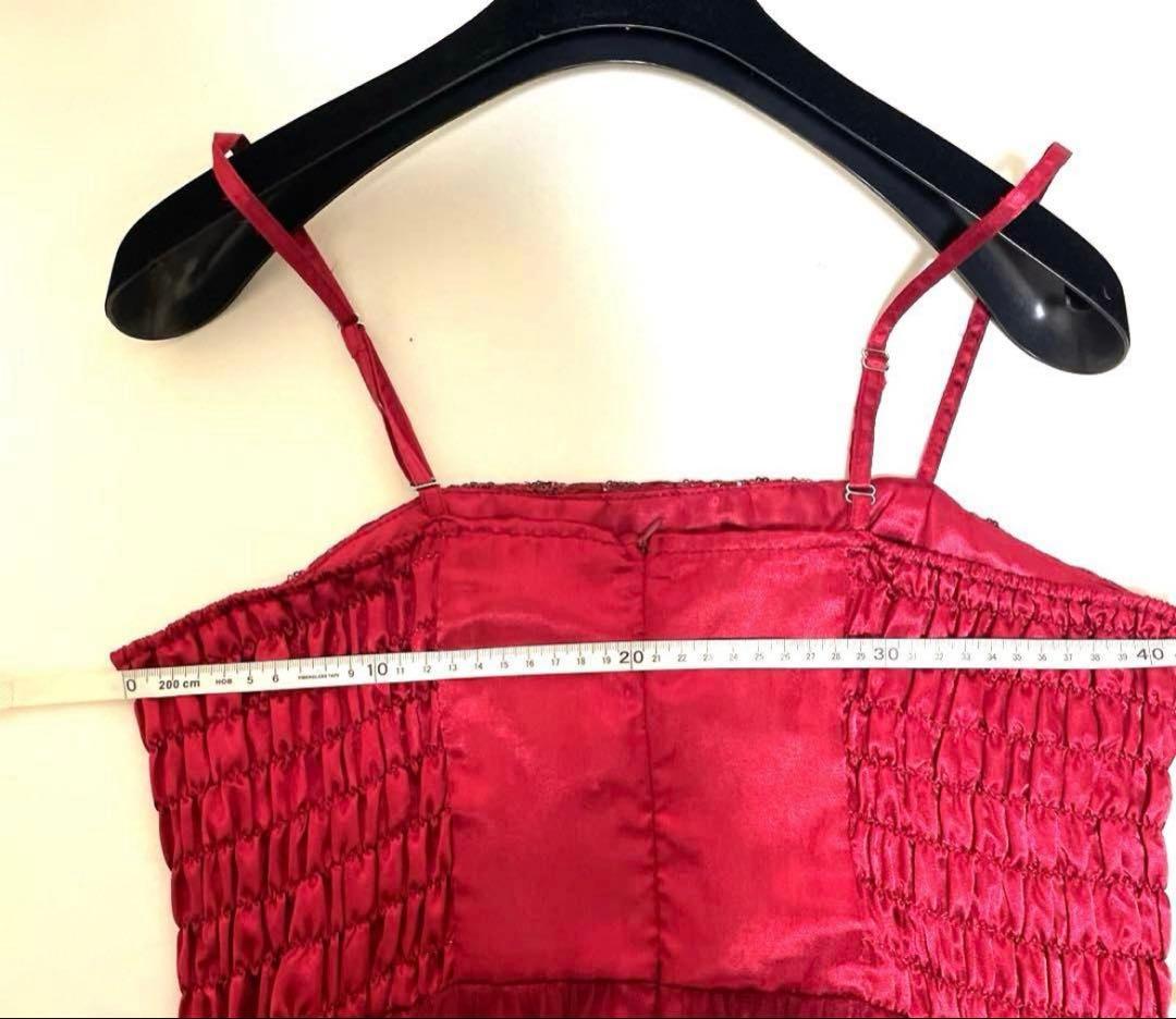 【美品】カラードレス パーティードレス 演奏会 ドレス ロングドレス レッド