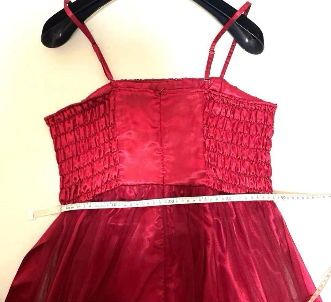 【美品】カラードレス パーティードレス 演奏会 ドレス ロングドレス レッド