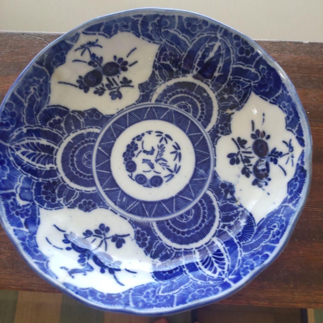 印判　皿　8枚　サイズ　直径１５センチ深さ５センチ　アンティーク物　明治時代以降