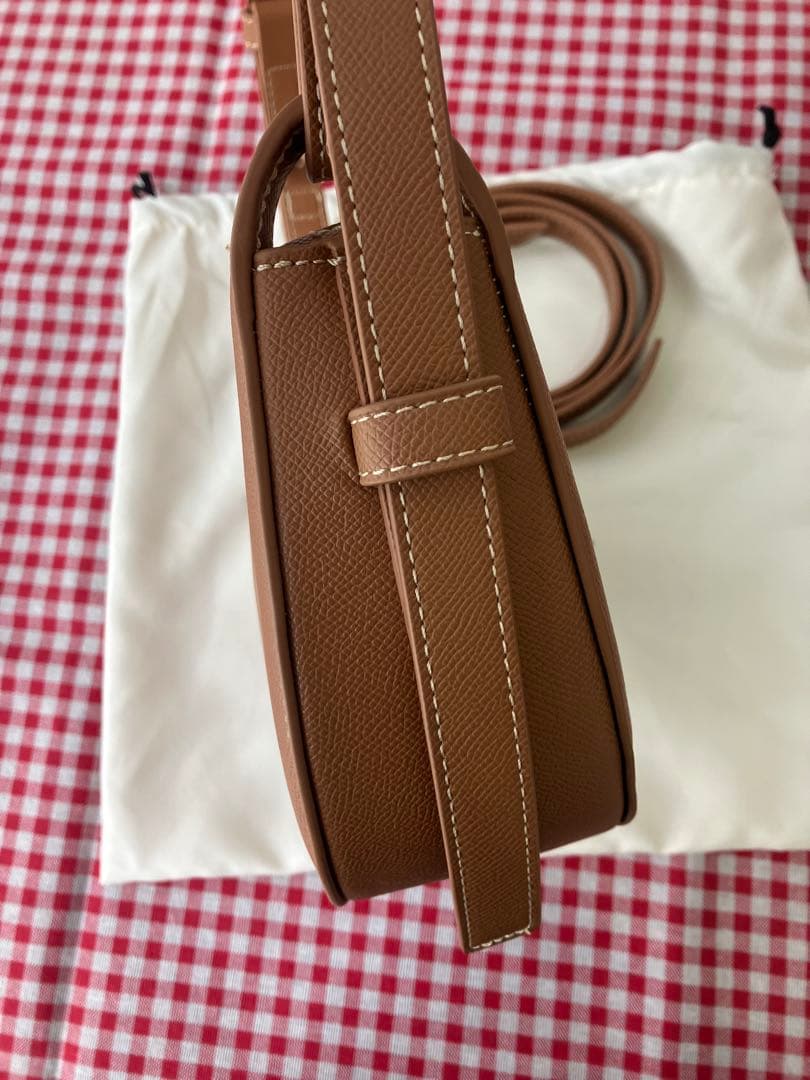 POLÈNE ブラウン レザー ショルダーバッグ