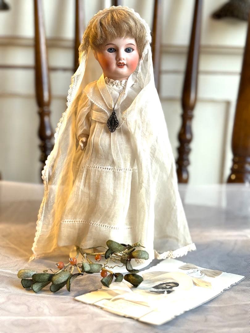 ♡UNIS FRANCE ビスクヘッド　コミュニオンドール　初聖体　スタンド付 ♡UNIS FRANCE ビスクヘッド コミュニオンドール 初聖体 スタンド付