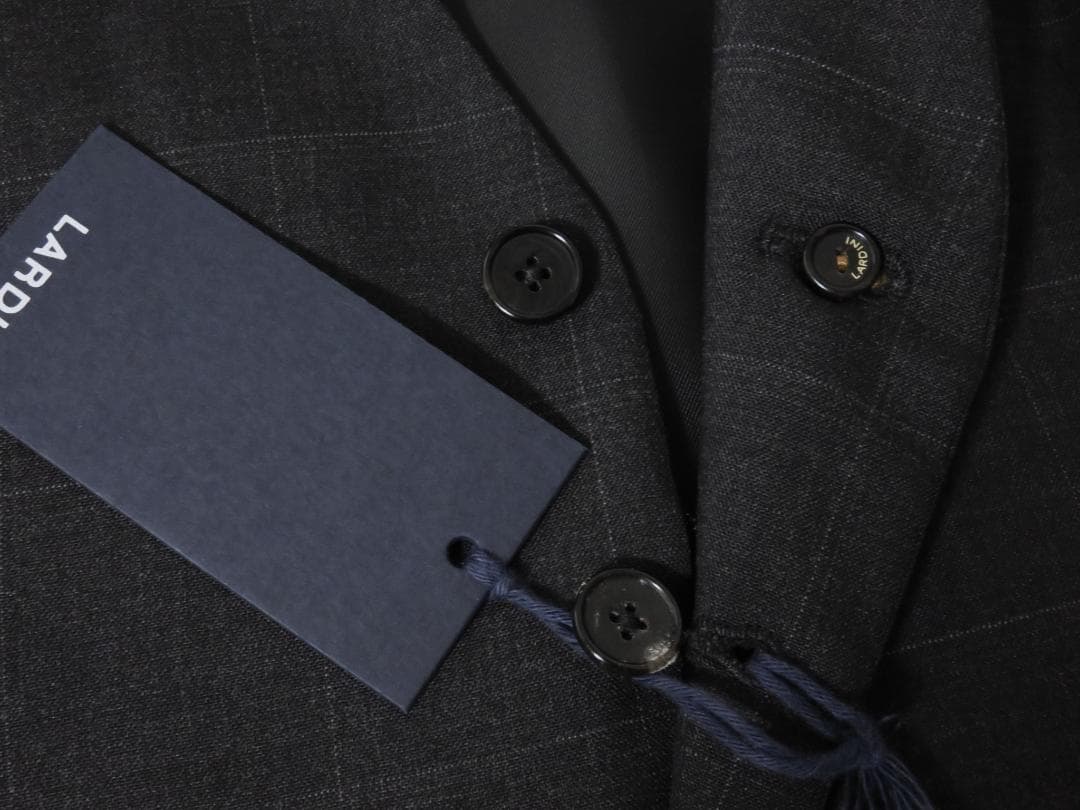 ハンガー付属 新品 LARDINI ウール ジレ 44 チャコールグレー