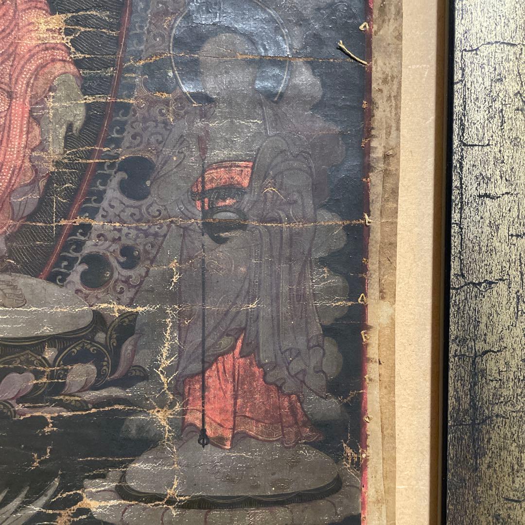 タンカ 仏画 肉筆 骨董　額付き