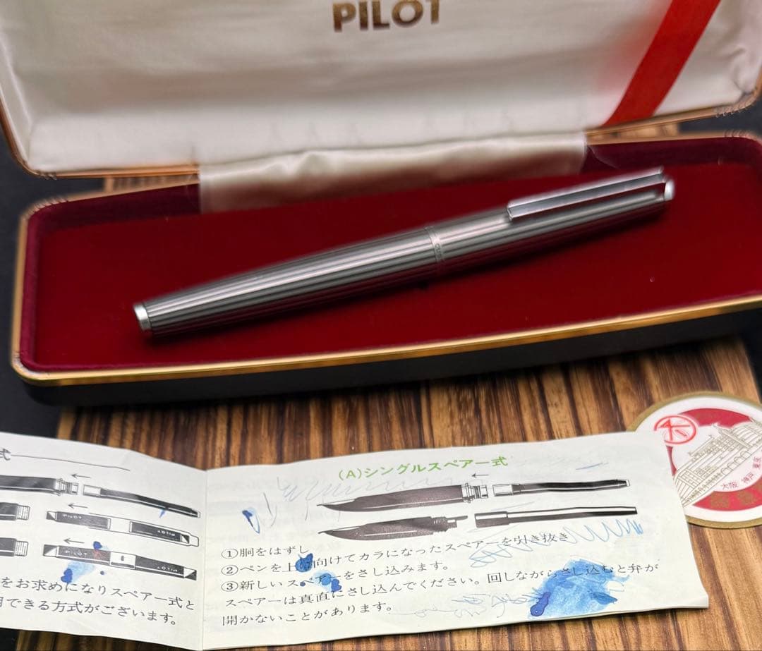 Pilot 万年筆 CUSTOM K-500SS 蝕刻ストライプ 18KWG F pilot ボールペン