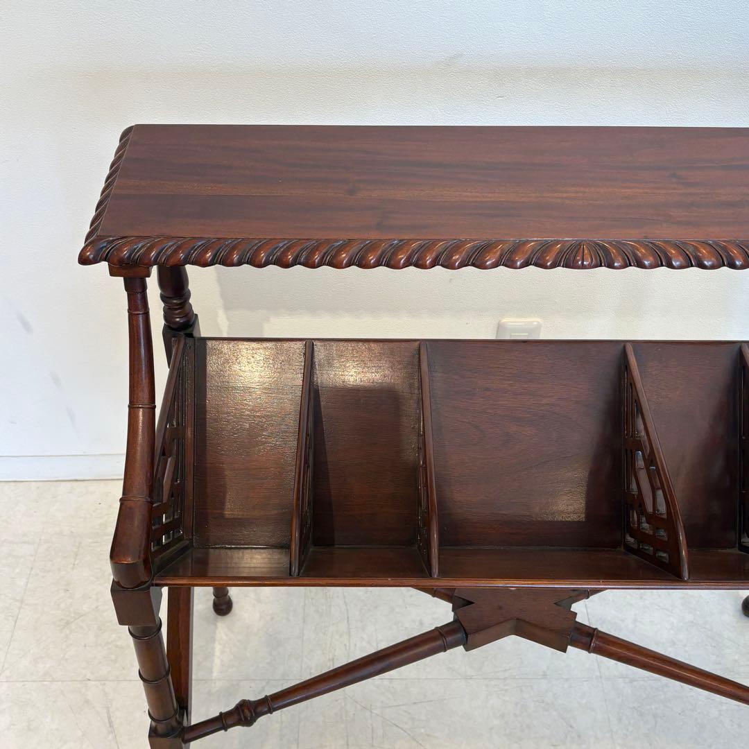 マホガニー材 ブックトローフ チッペンデール様式　イギリス　オープンシェルフ