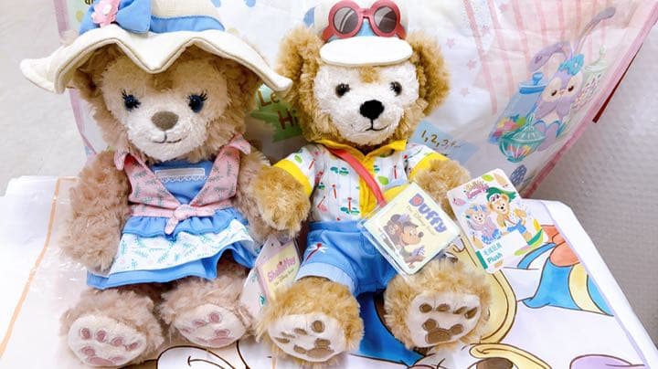 現品 上海ディズニー限定 春日シリーズ ダッフィシェリーメイぬいぐるみ