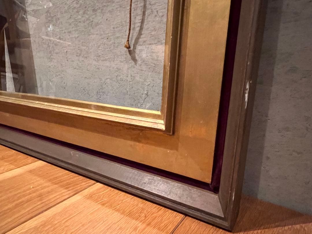 【アンティーク】ゴールドとブラウンの木製額縁　ヴィンテージフレーム