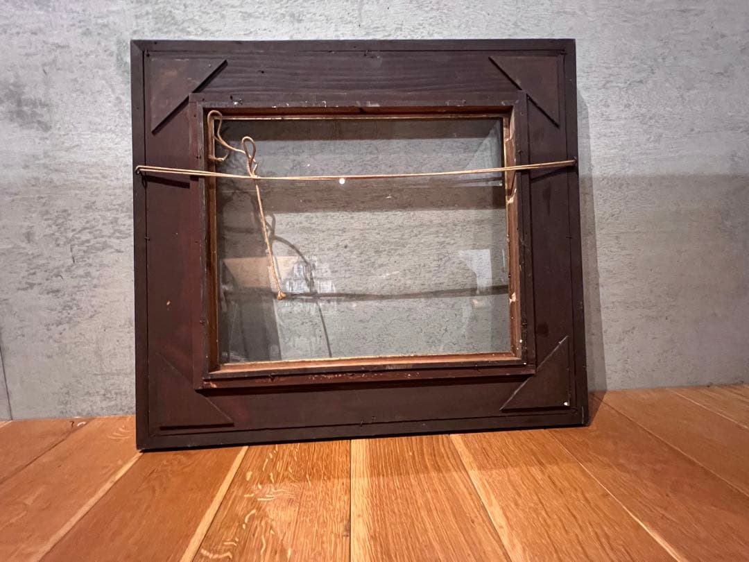 【アンティーク】ゴールドとブラウンの木製額縁　ヴィンテージフレーム