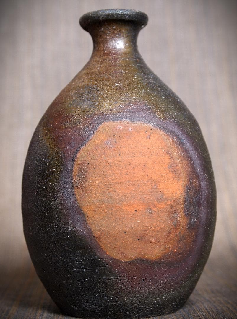 希少作★小山末廣【師：金重素山】備前徳利★共箱