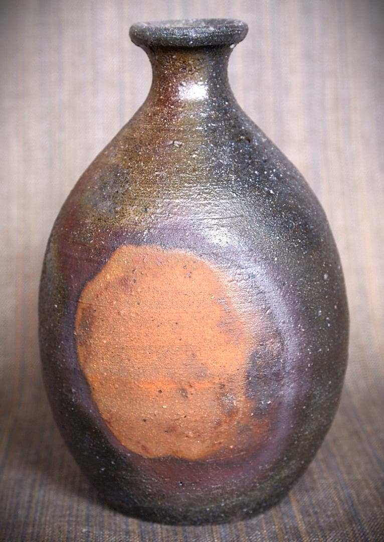 希少作★小山末廣【師：金重素山】備前徳利★共箱